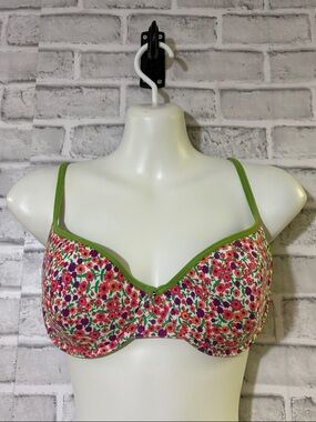 4/$20 G:21 Floral Underwire Bra with Green Trim - Women’s Supportive Bra 38C